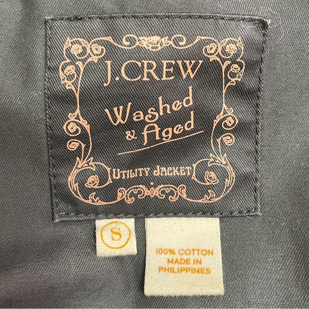 J. Crew Washed & Aged Utility Jacket Black Cotton Field Coat Women’s Size Small - Picture 8 of 10